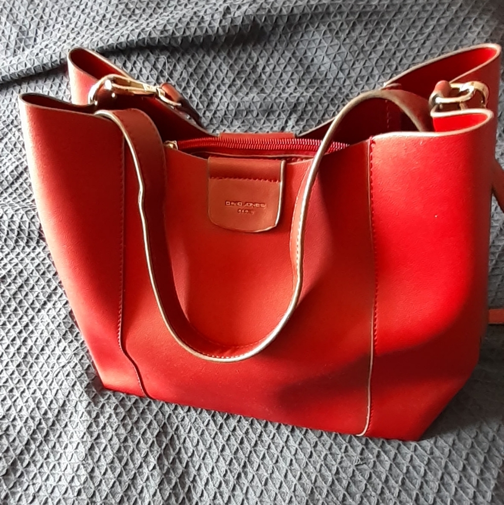 David Jones Paris faux leather shoulder bag